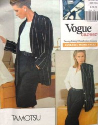 2034 VOGUE TAMOTSU UNLINED JACKET, SKIRT, TAPER PANTS PATTERN 8-18 2 SIZES choice